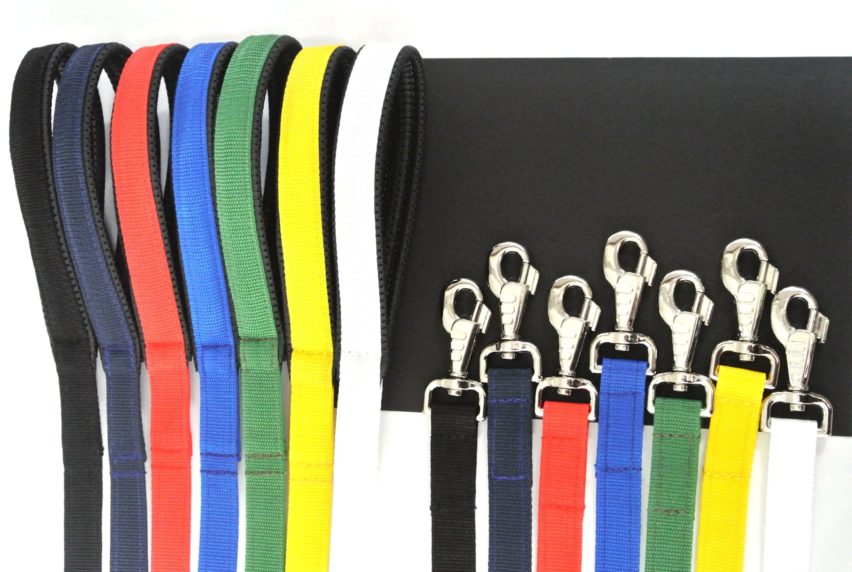 76" Short Close Control Dog Leads With Padded Handle In Various Colours 25mm Webbing