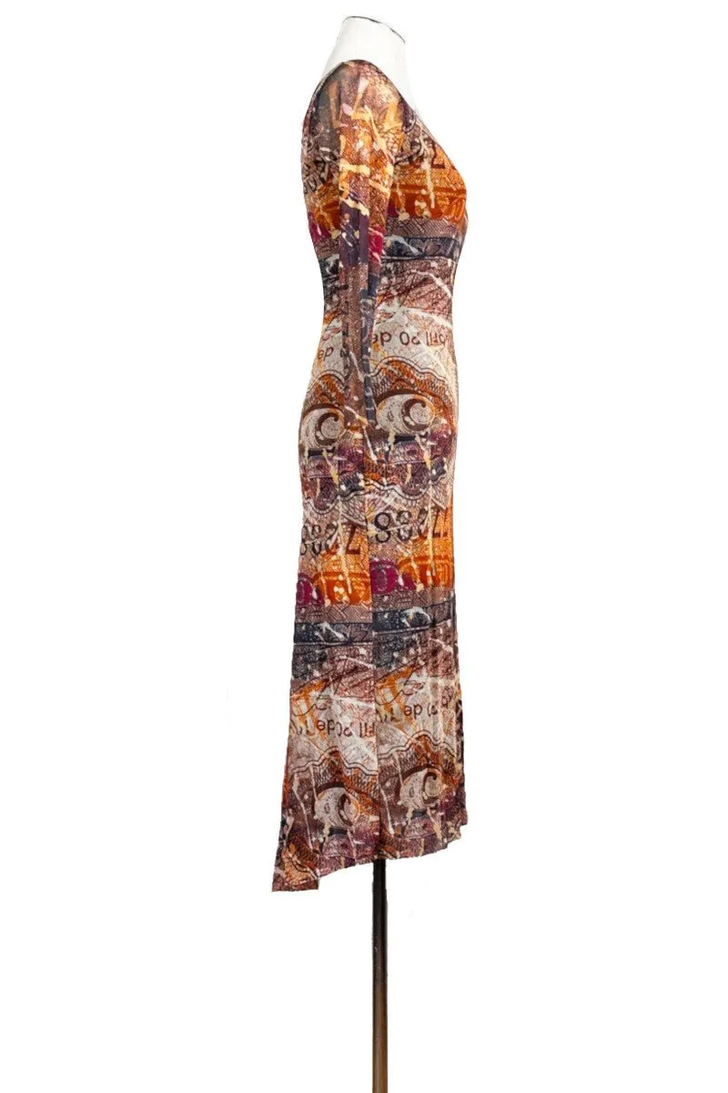 abstract popart NINA tango dress with sleeves