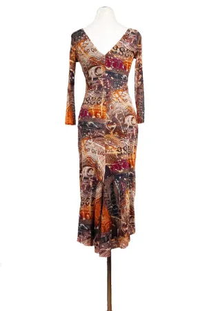 abstract popart NINA tango dress with sleeves