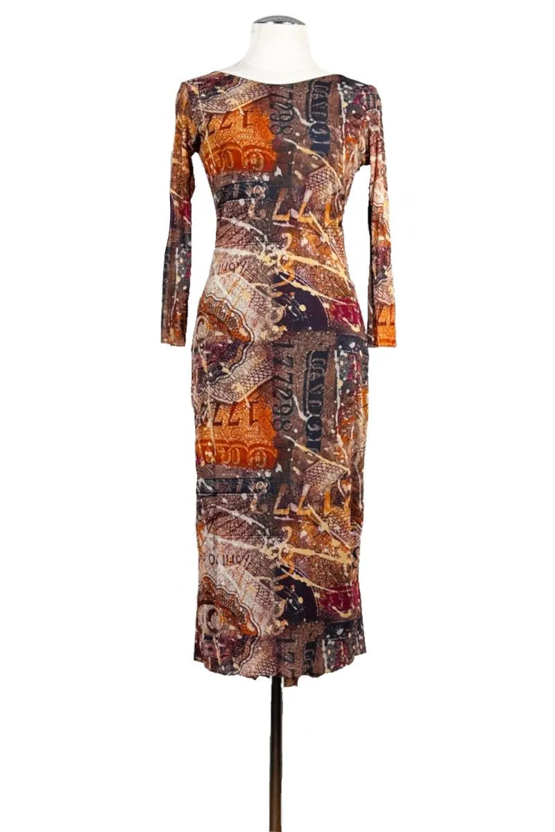 abstract popart NINA tango dress with sleeves