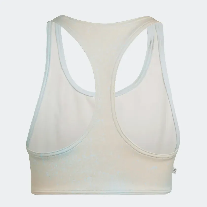 Adidas Women's Allover Print Bra Top - Almost Blue / Hazy Orange