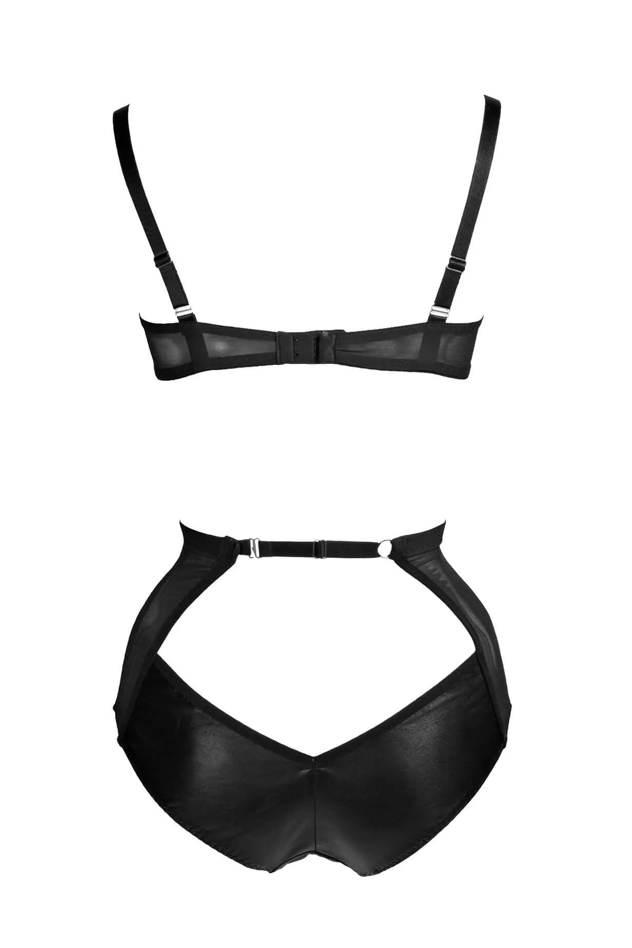 Ava Balconette Leather Bra Set