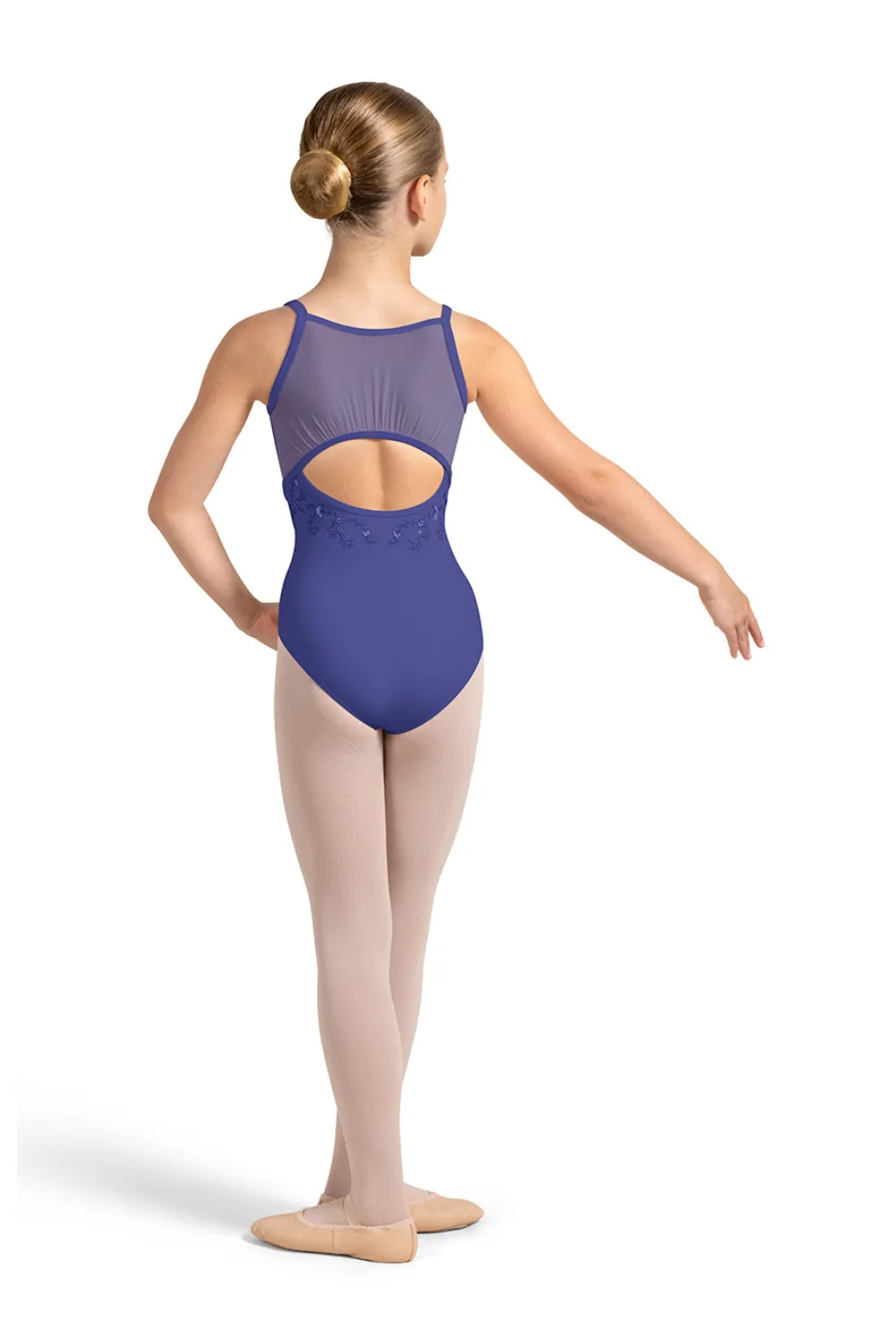 BLOCH CL4227 GIRLS VIOLET MESH BACK CAMISOLE LEOTARD