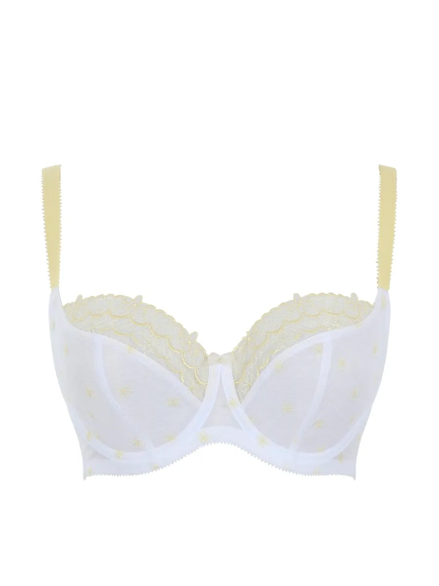 Blossom Balcony Bra - White/Lemon