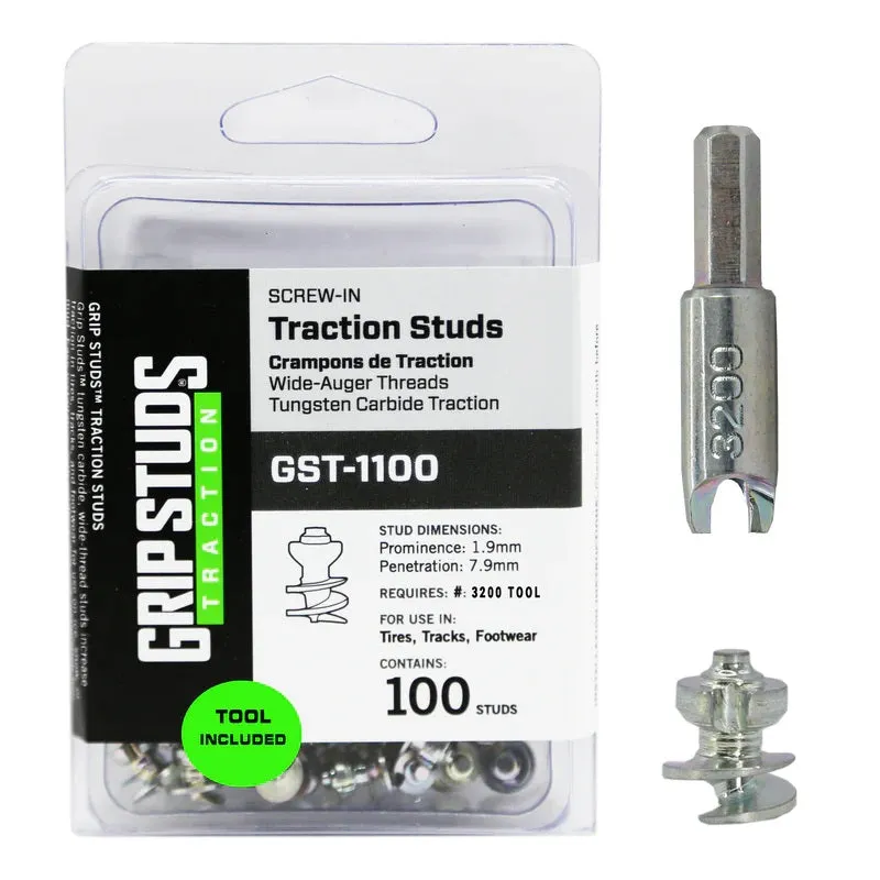 Boot Ice Studs Wide-Auger Grip Studs #1100 Studs   1 Tool