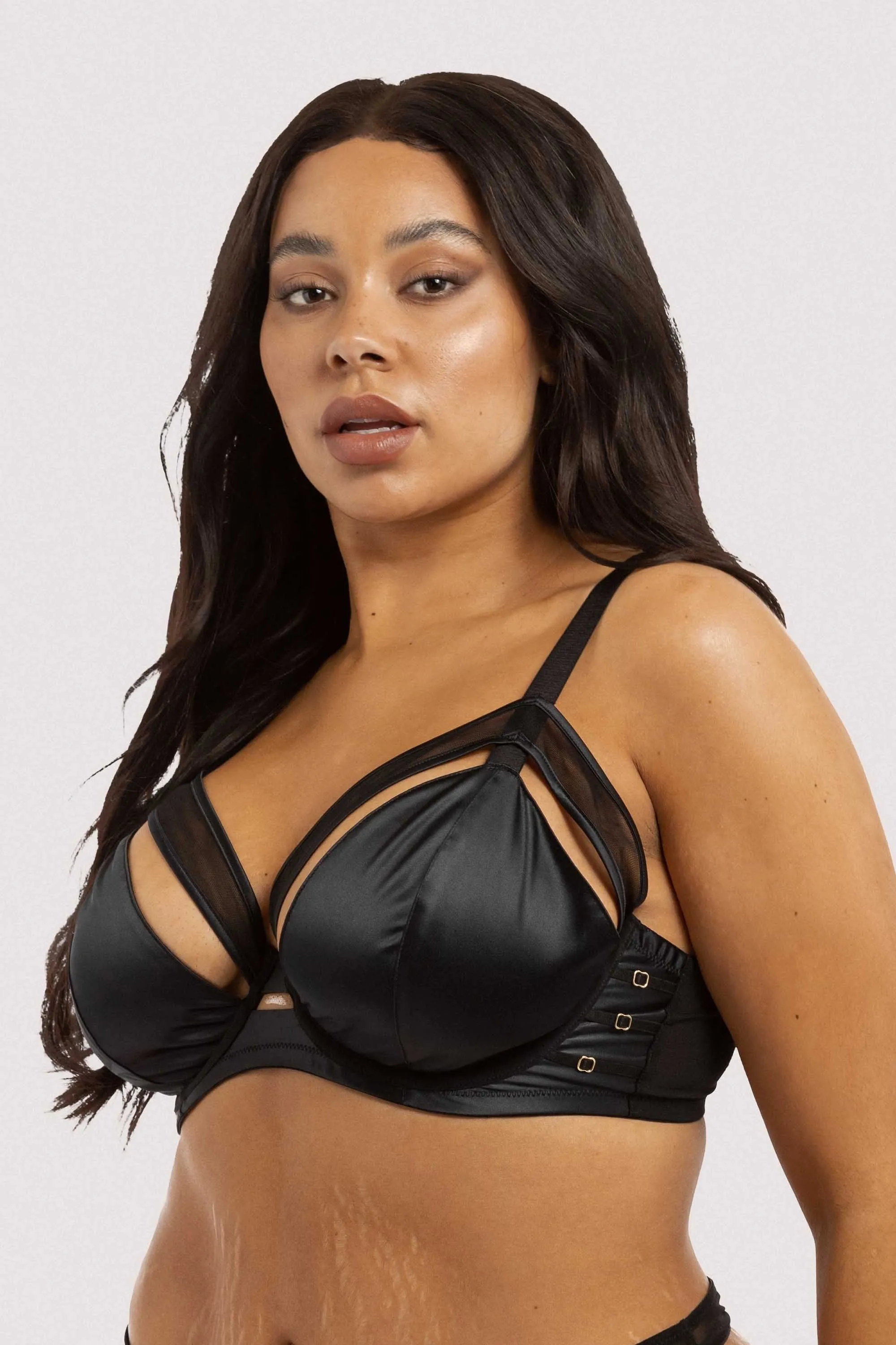 Charlie Black Cut-out Plunge Bra