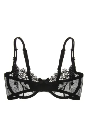 CHRISTIES CRAZY Black Lace Balconette Bra