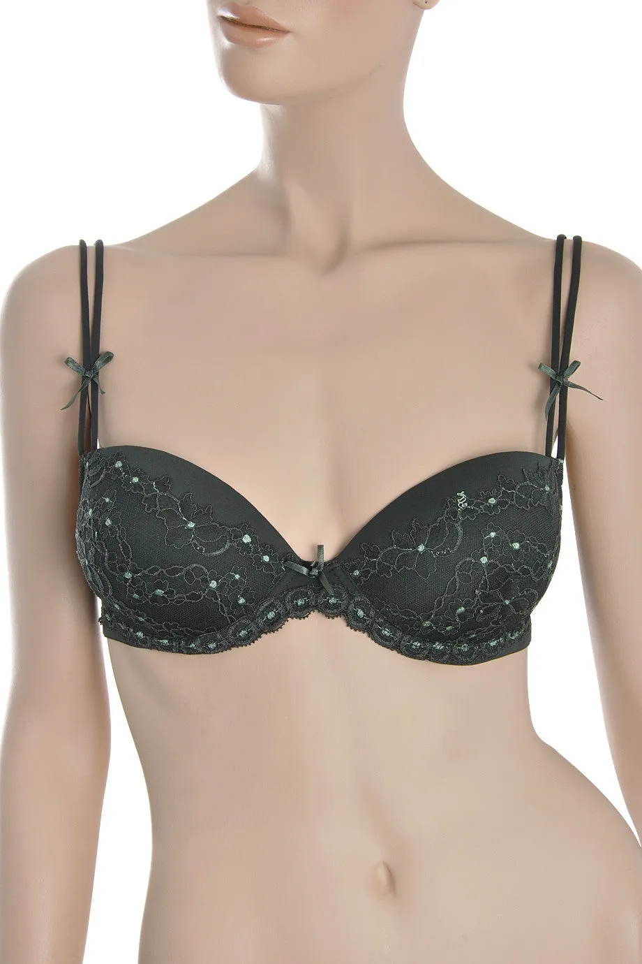 COTTON CLUB GREEN FLOWER Lace Bra