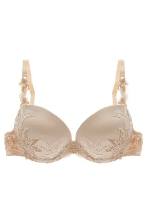 COTTON CLUB IVORY Silk Floral Bra