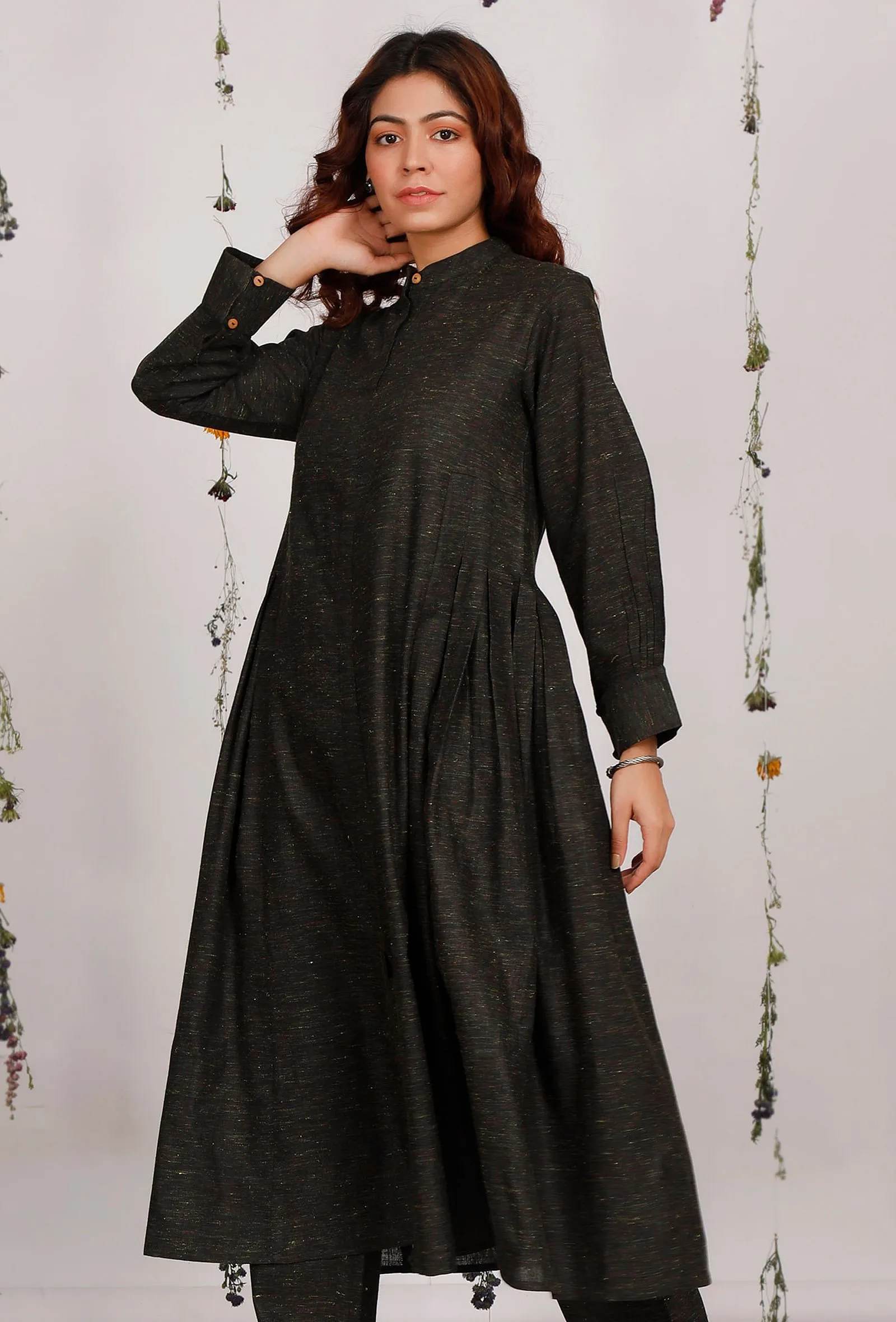 Dark Olive Cotton Khaadi Kurta