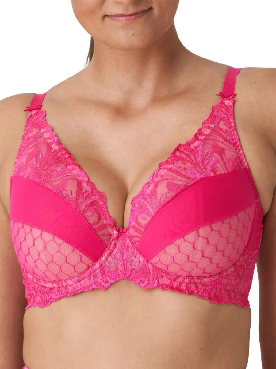 Disah Half Padded Plunge Bra - Electric Pink