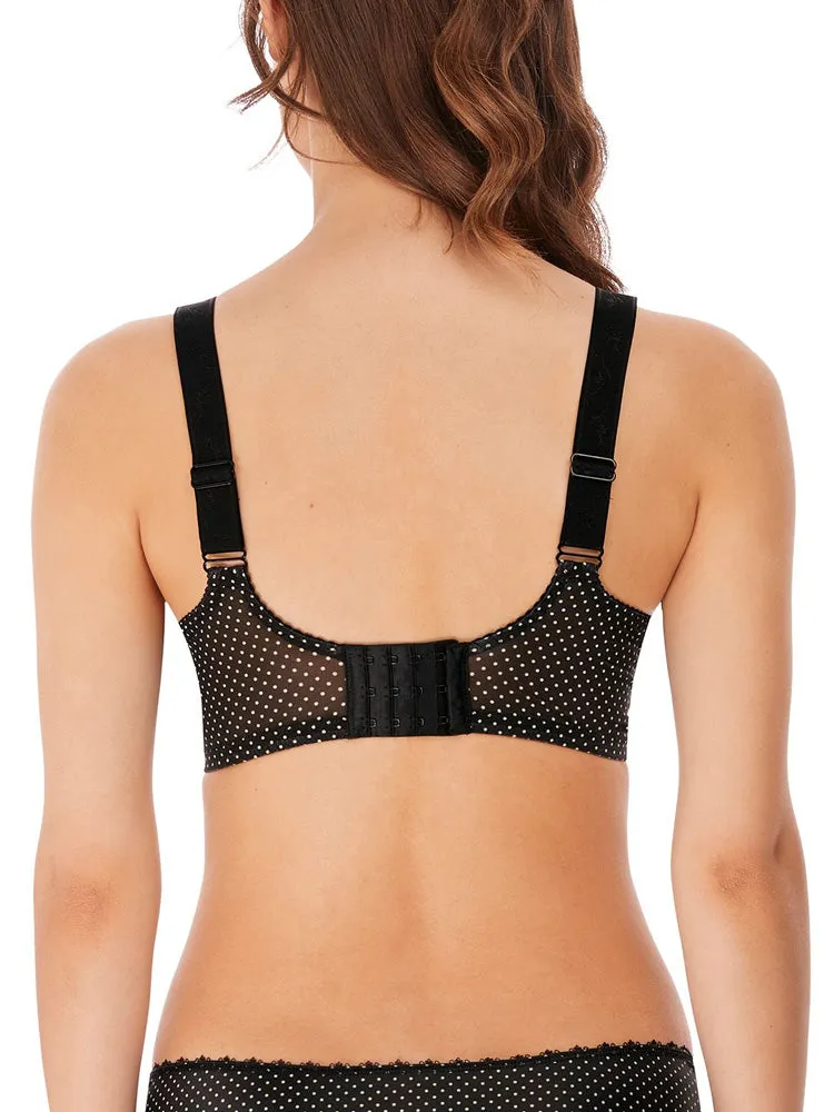 Dotty Drop Cup Nursing Bra - Black