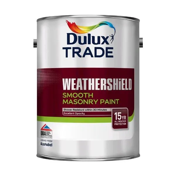 Dulux Trade Weathershield Smooth Masonry Paint 5lt Gardenia 10B15