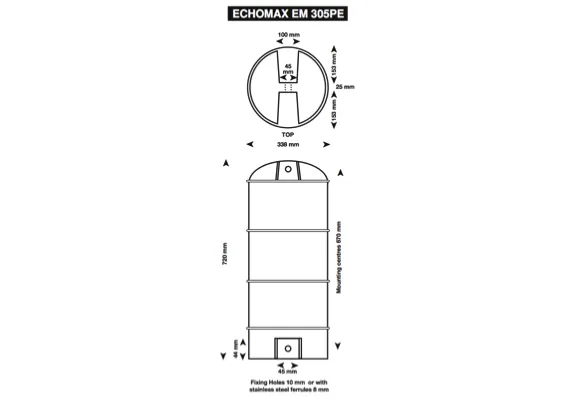 Echomax EM305PE Radar Reflector - 12 Inch