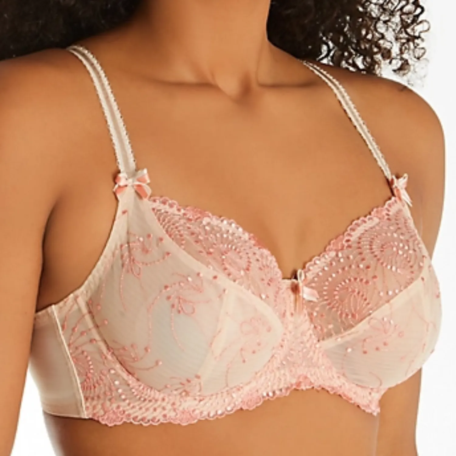 Fit Fully Yours Nicole See Thru Lace Bra, Ivory/Cream Sunset