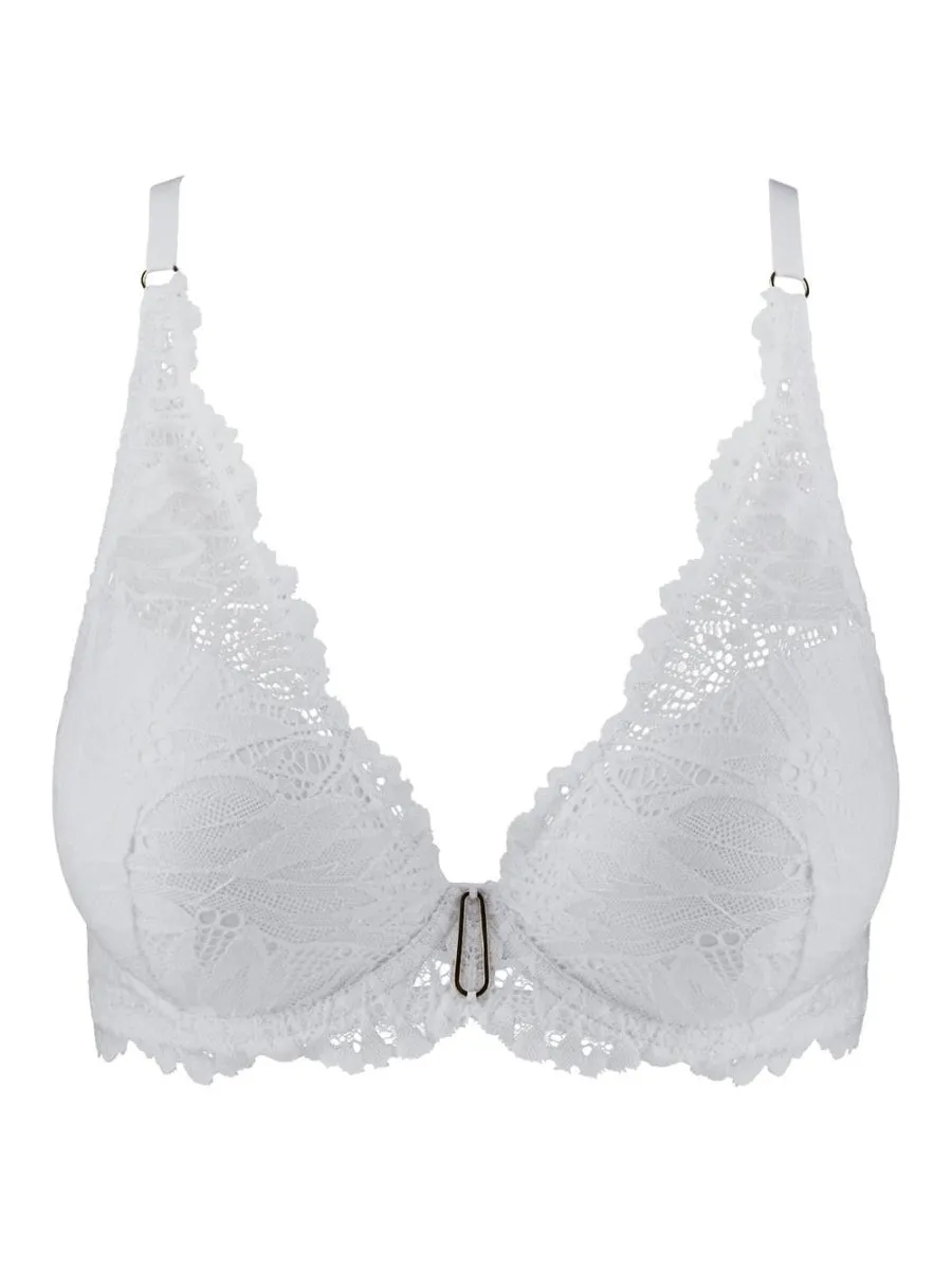 Flowermania High Apex Plunge Bra - Blanc