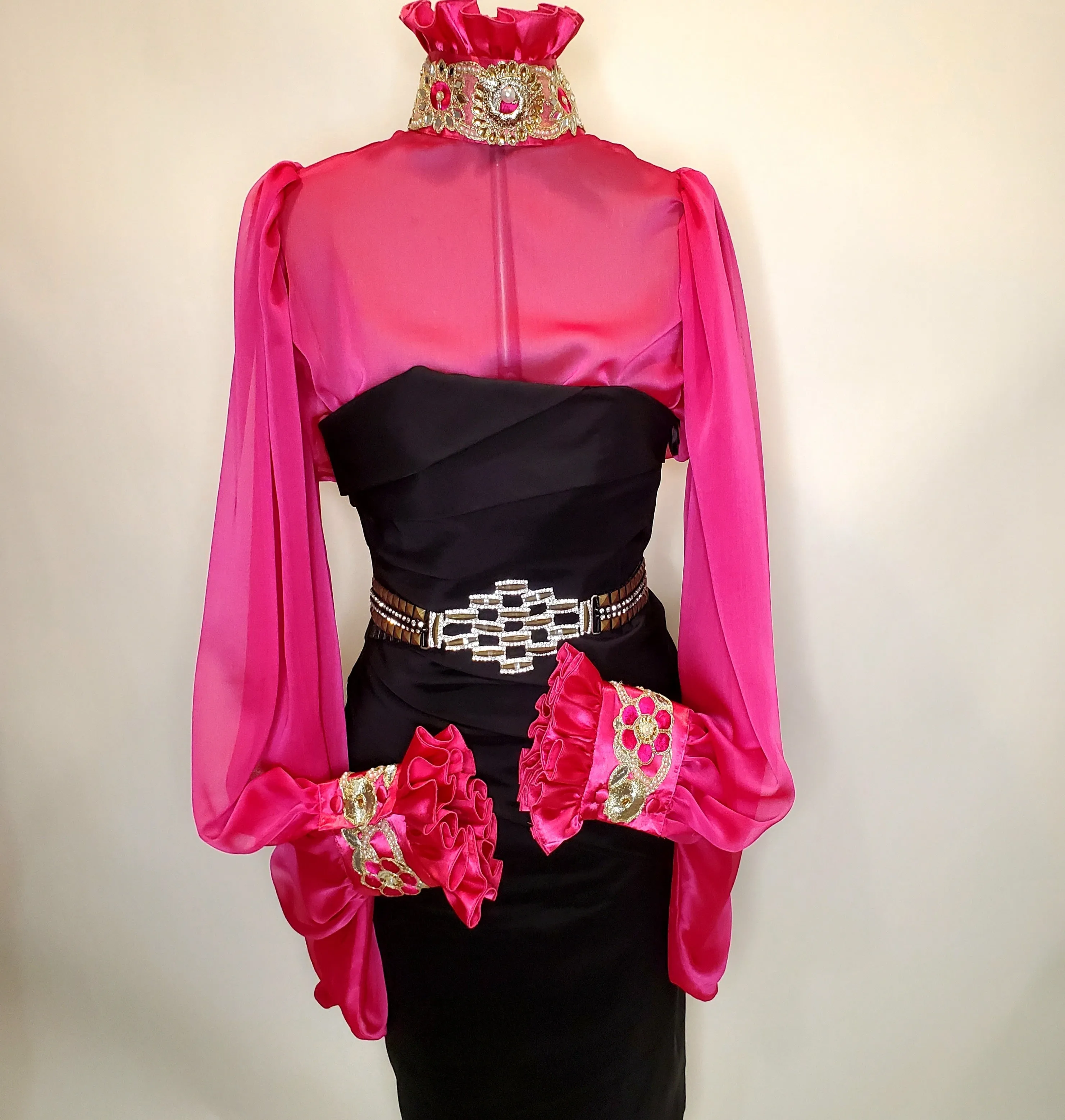 Fuchsia Chiffon Ruffles Top