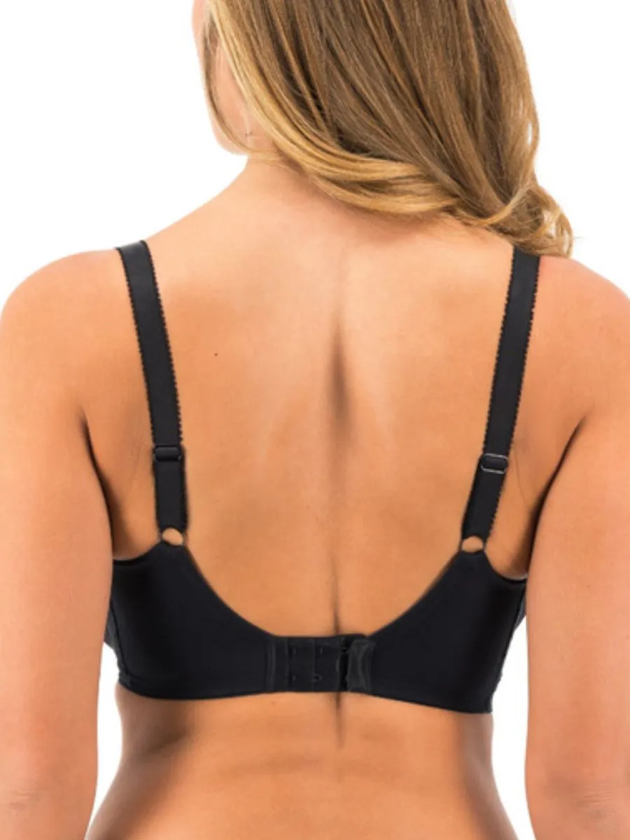 Fusion Lace Side Support Bra - Black