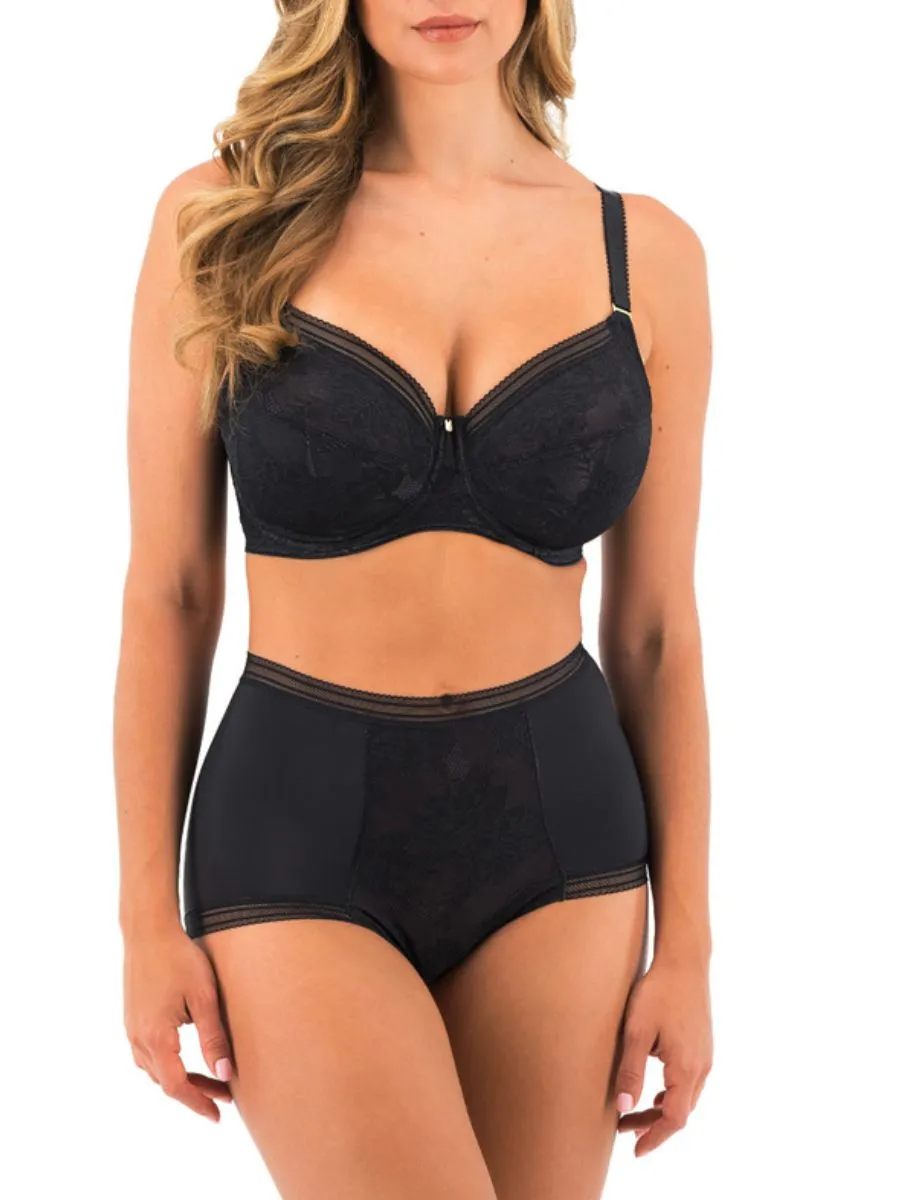 Fusion Lace Side Support Bra - Black