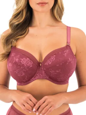 Fusion Lace Side Support Bra - Rosewood