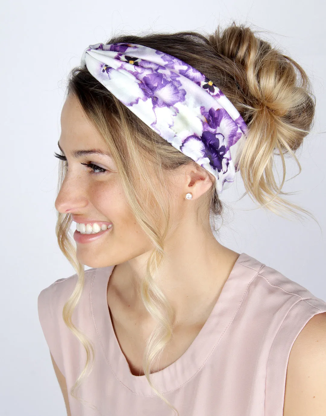 Giverny Pansy - Classic Twist Headwrap