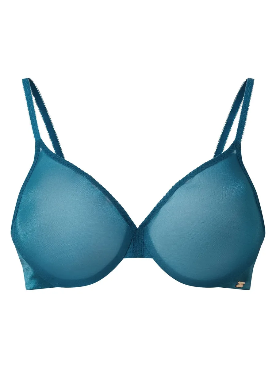 Glossies Sheer Moulded Bra - Teal