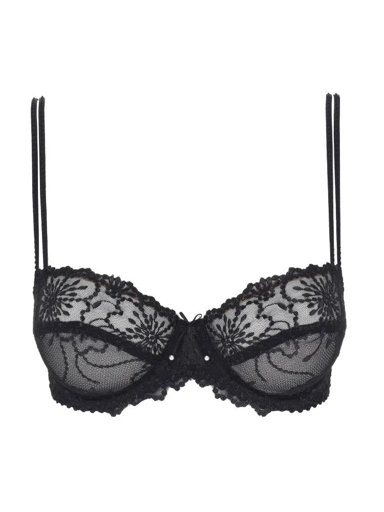 Jane Horizontal Seam Balcony Bra - Black