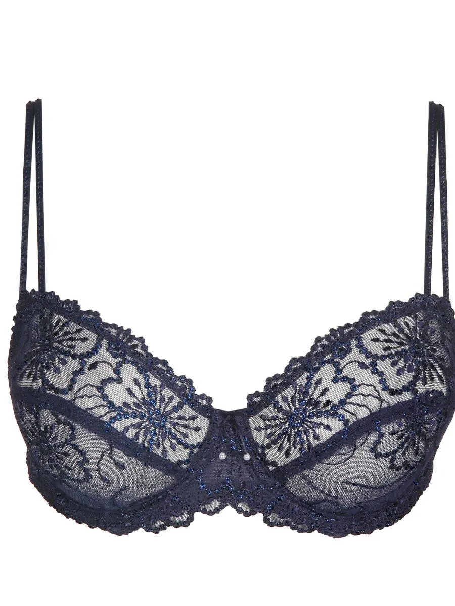 Jane Horizontal Seam Balcony Bra - Velvet Blue