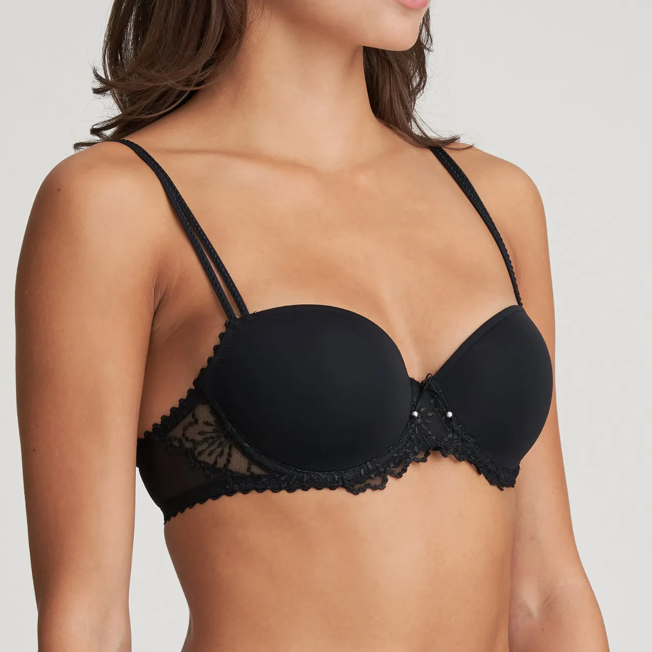 Jane Padded Balcony Bra in Black