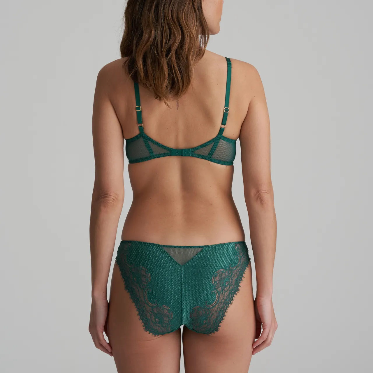 Junoo Padded Balcony Bra in Jasper Green