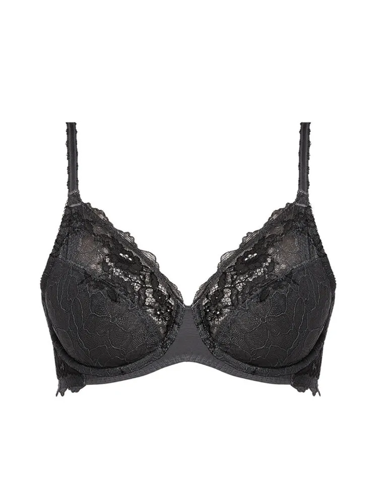 Lace Perfection Average Wire Bra - Charcoal