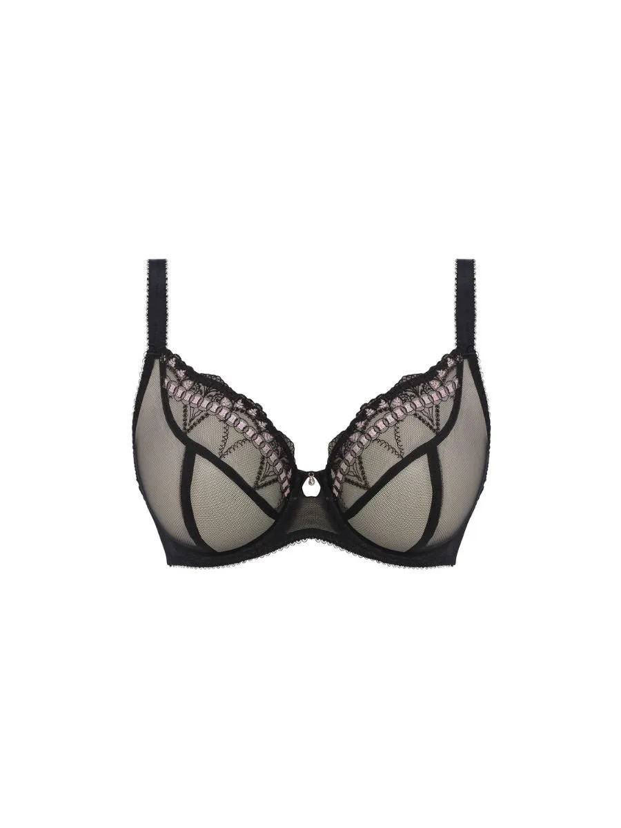 Loveland Sheer Plunge Bra - Boudoir Noir