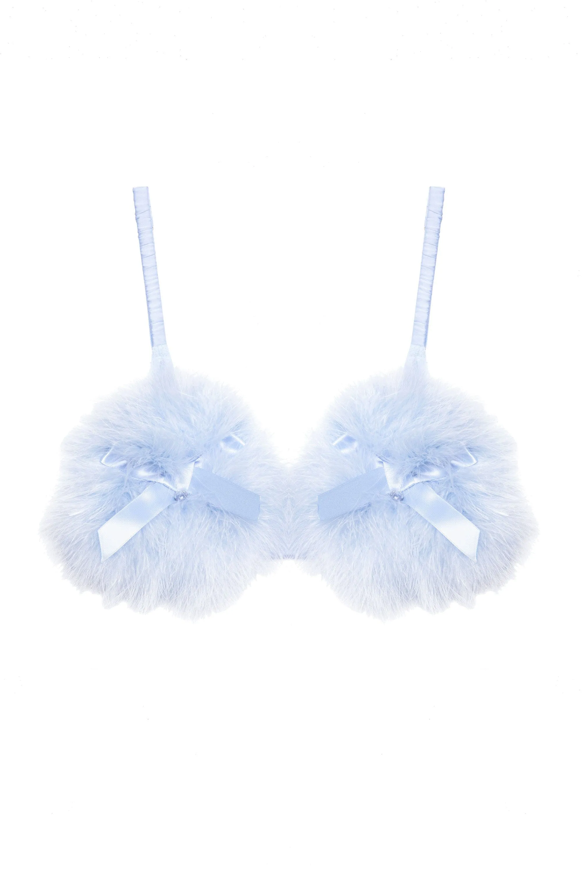 Lulu Baby Blue Diamanté Marabou Set