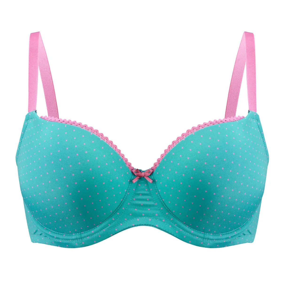 Maddie Spot Teal Moulded T-Shirt Bra - Cleo