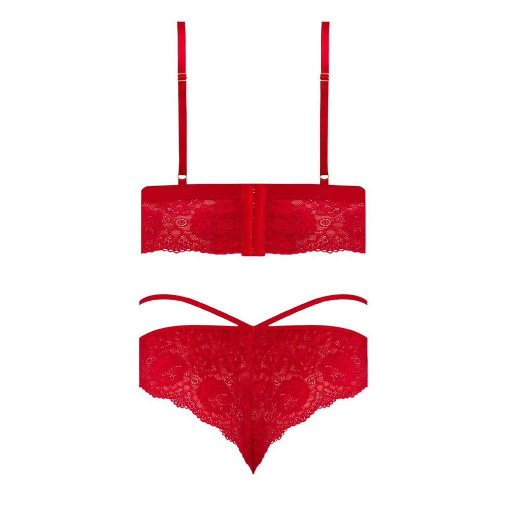 Magic Silk Sugar & Spice Bra & Panty Set Red L/XL