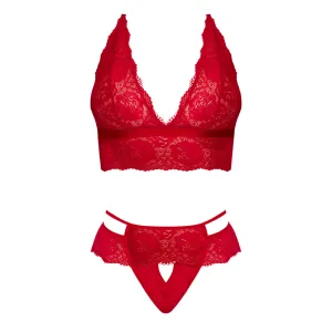 Magic Silk Sugar & Spice Bra & Panty Set Red L/XL