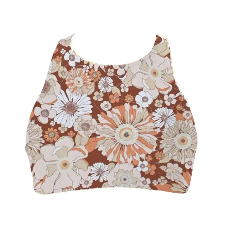 Maka-Hou Women Free Motion Bra Top-RETRO FLOWER (Japanese Brand)