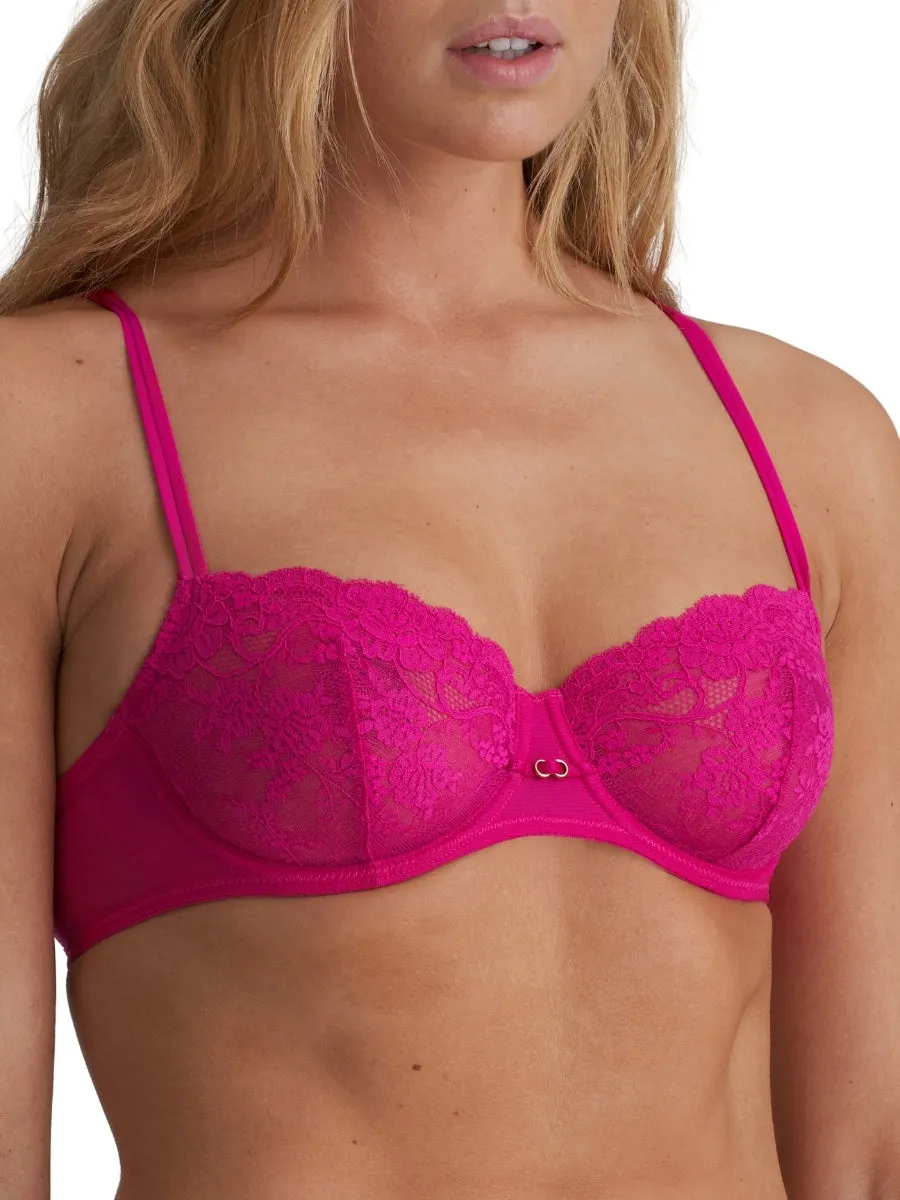 Melipha Vertical Seam Balcony Bra - Very Berry