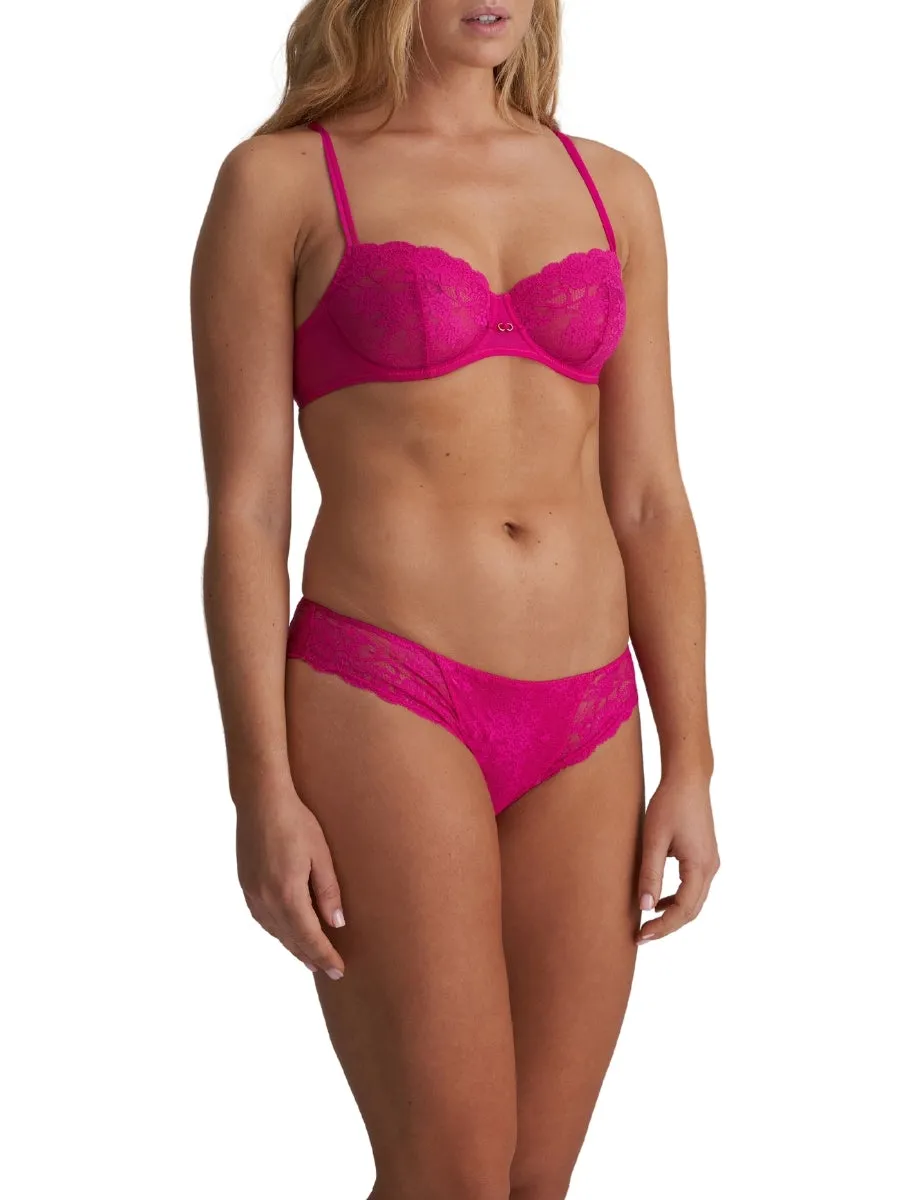 Melipha Vertical Seam Balcony Bra - Very Berry