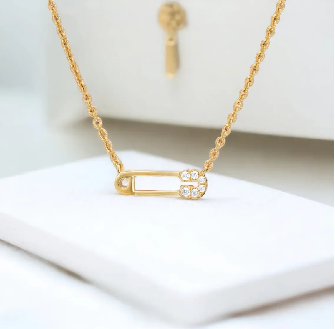 Mini Safety Pin Necklace