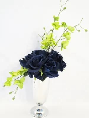 Navy Rose with a touch of Line Green Centerpiece