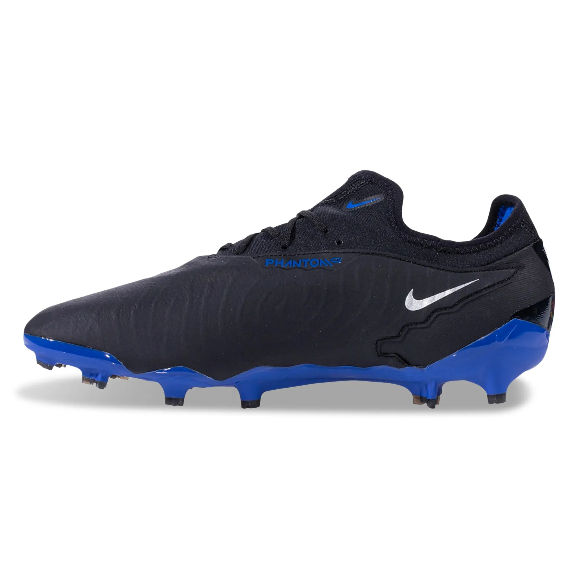 Nike Phantom GX Pro Firm Ground Soccer Cleats (Black/Chrome-Hyper Royal)