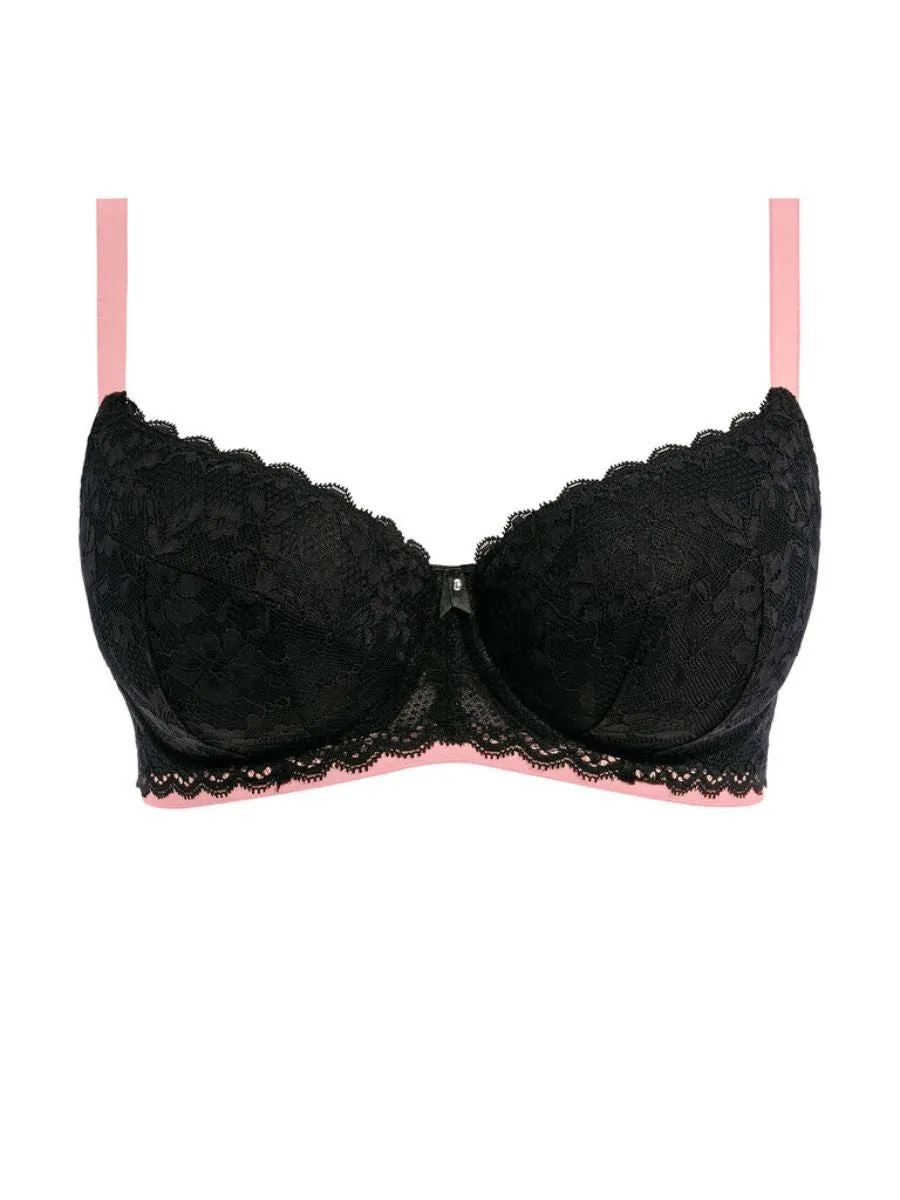 Offbeat Padded Half Cup Bra - Black