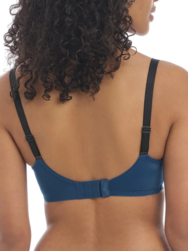 Offbeat Side Support Bra - Poseidon