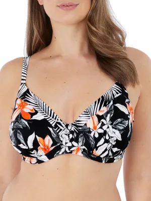 Port Maria Gathered Full Cup Bikini Top - Black