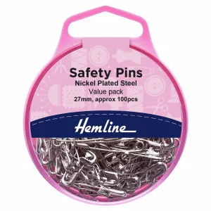 Safety Pins: Value Pack: Nickel (100 Pcs)