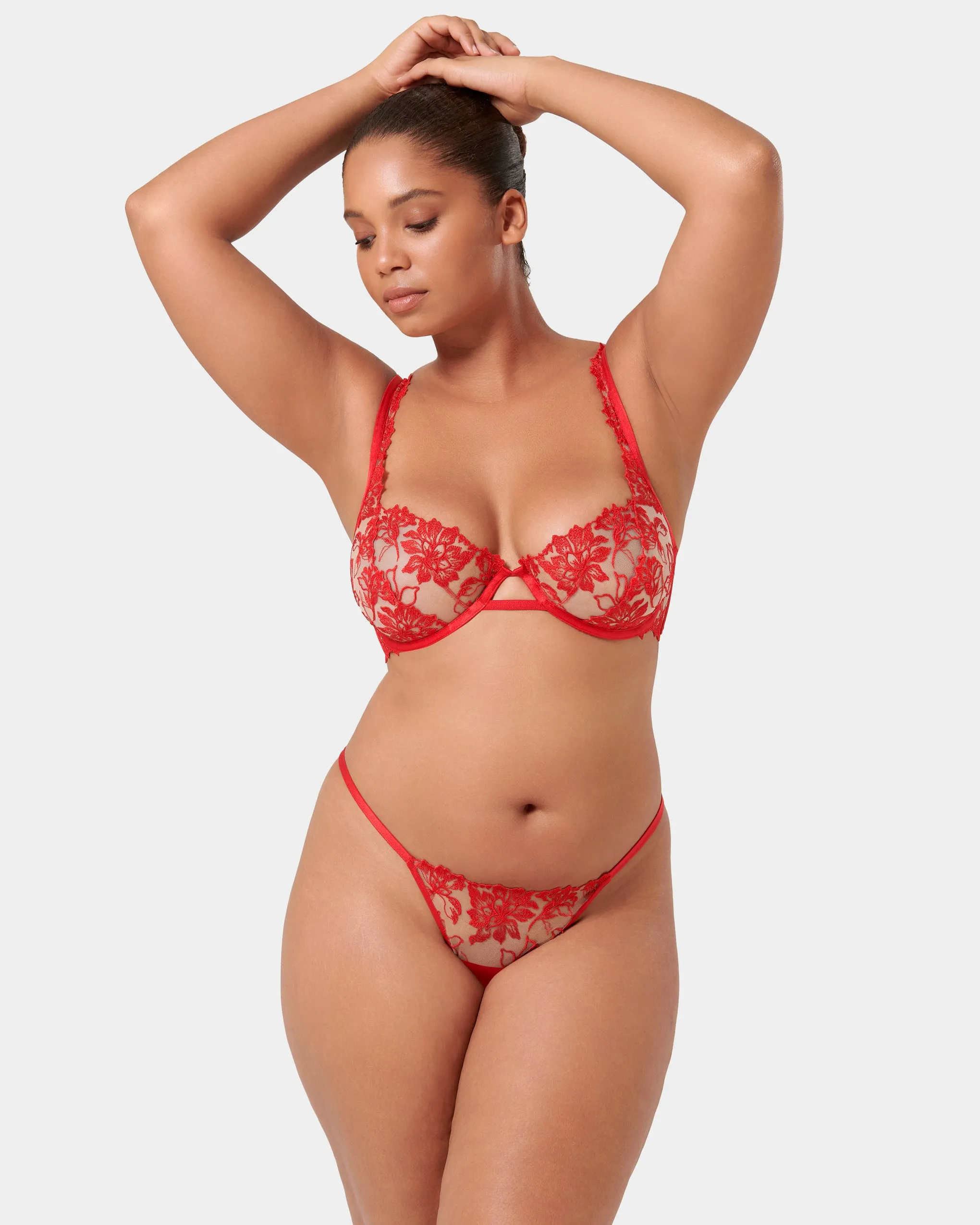 Samara Thong Red/Sheer