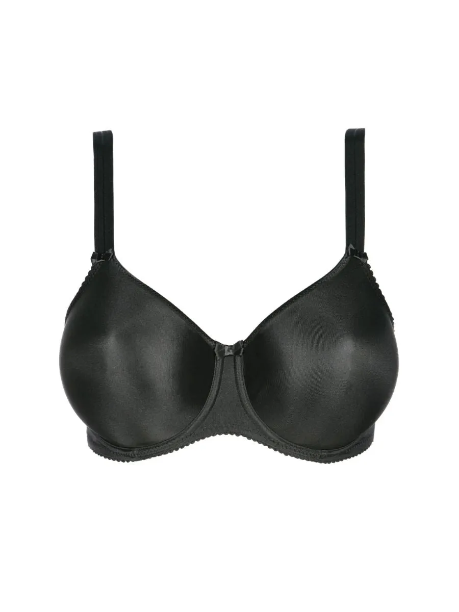 Satin Full Cup Bra - Black