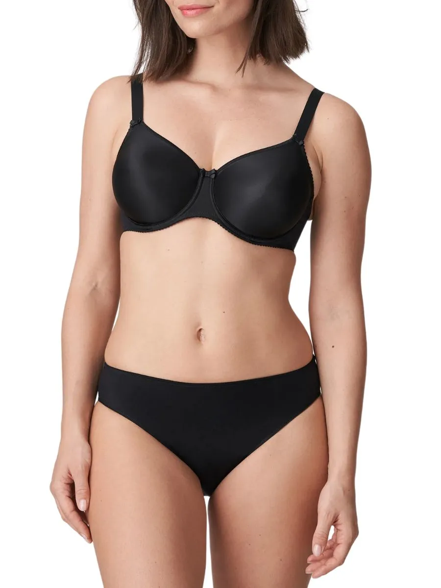 Satin Full Cup Bra - Black