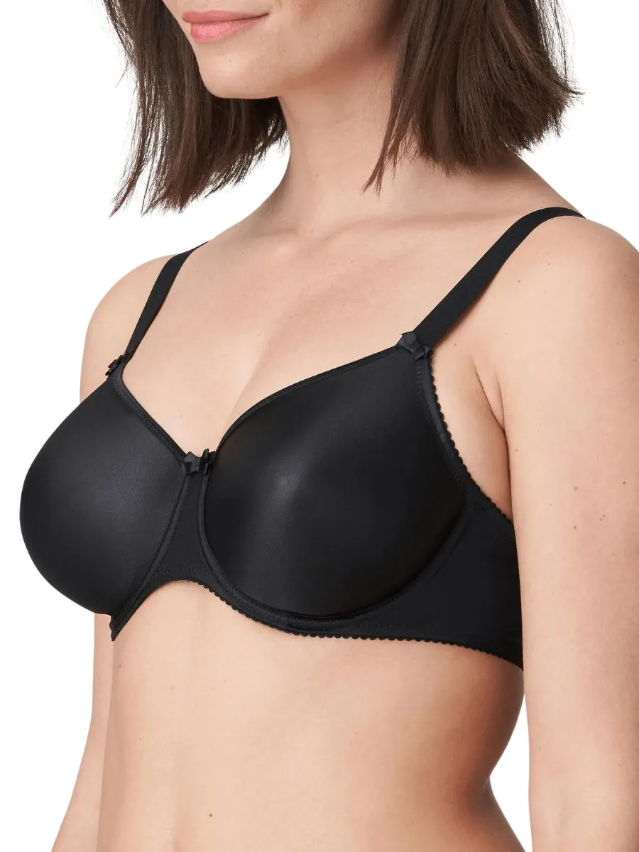 Satin Full Cup Bra - Black